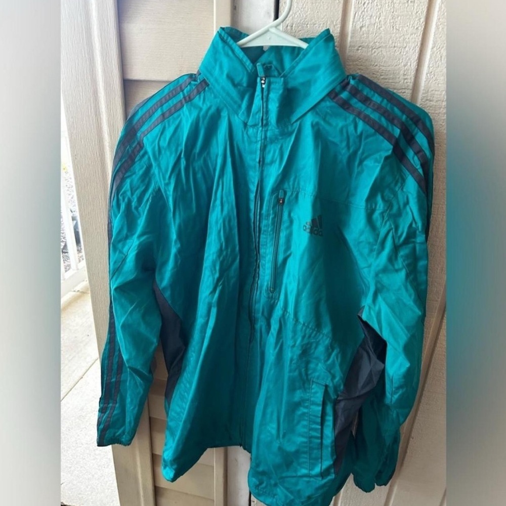 Adidas Turquoise Jacket with Black Zipper